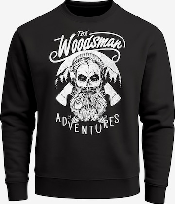 Neverless Sweatshirt 'Lumberjack Woodsman' in Black: front