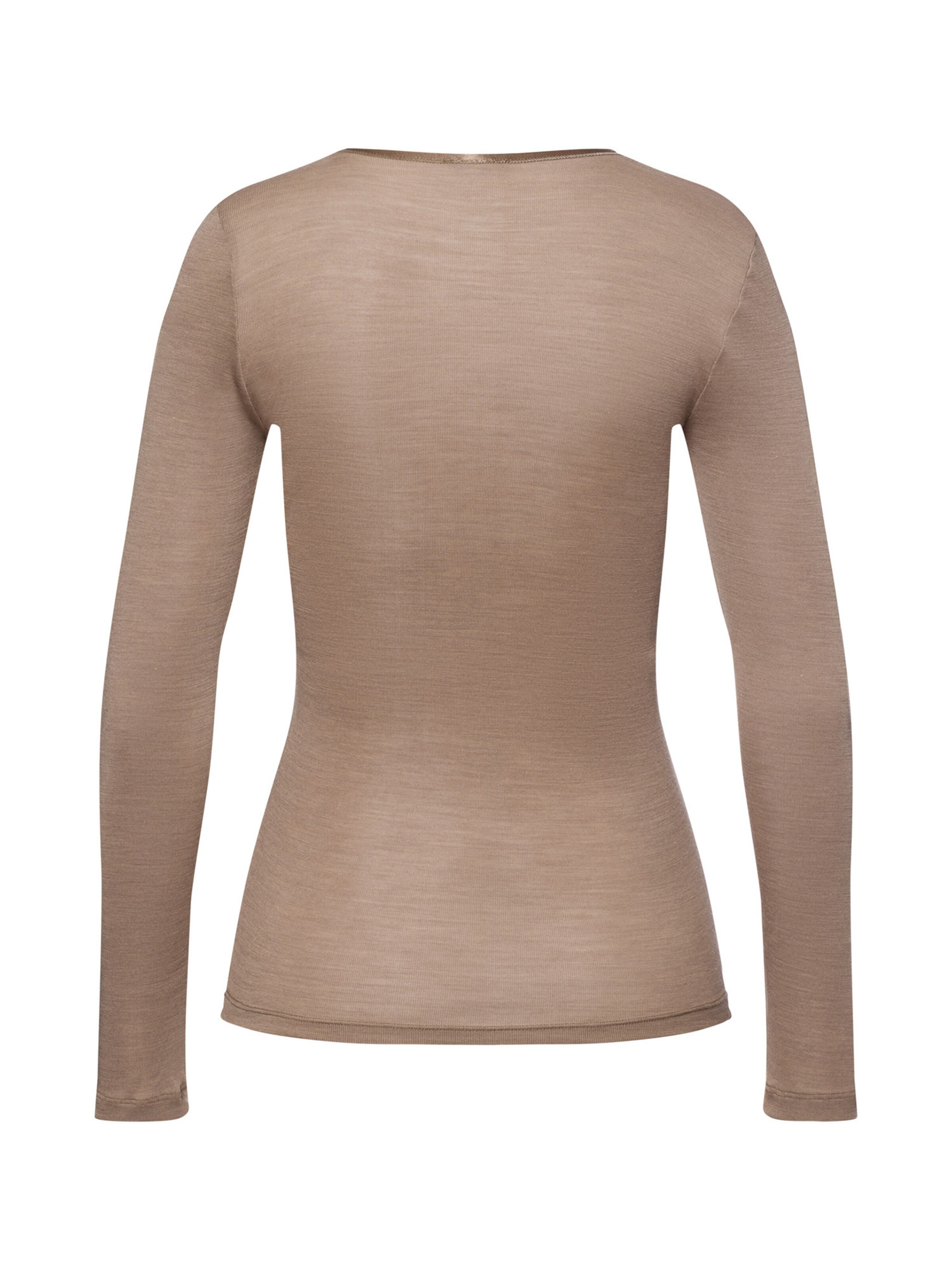 Hanro Undershirt ' Woolen Silk ' in Brown