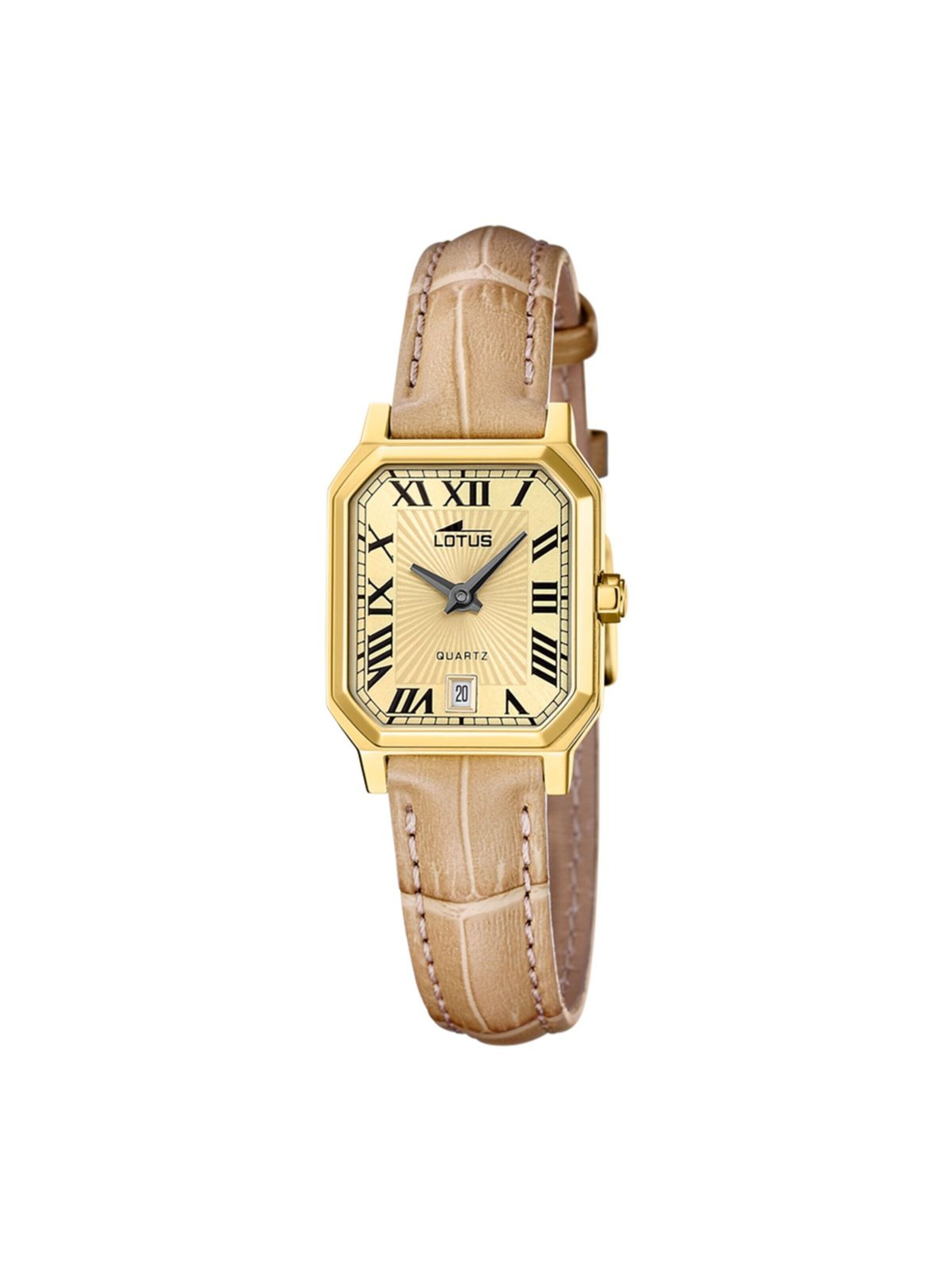 Lotus Analoog horloge in Goud: voorkant
