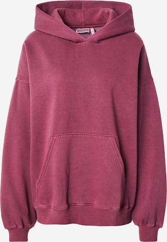 Sweat-shirt WEEKDAY en rose : devant