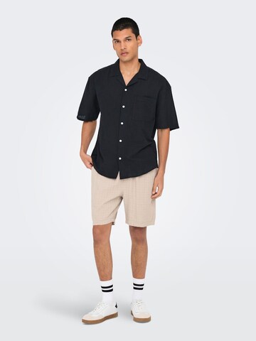 Only & Sons Comfort Fit Skjorta 'ONSCaiden' i svart