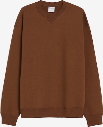 Sweat-shirt Bershka en marron : devant