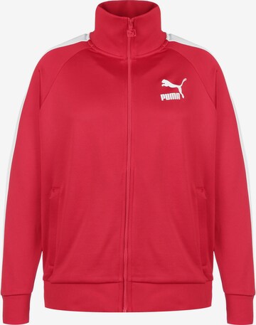 PUMA Zip-Up Hoodie 'Iconic T7' in Red: front
