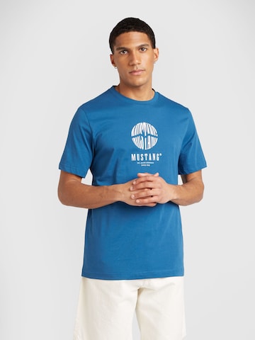 Maglietta 'Austin' di MUSTANG in blu: frontale