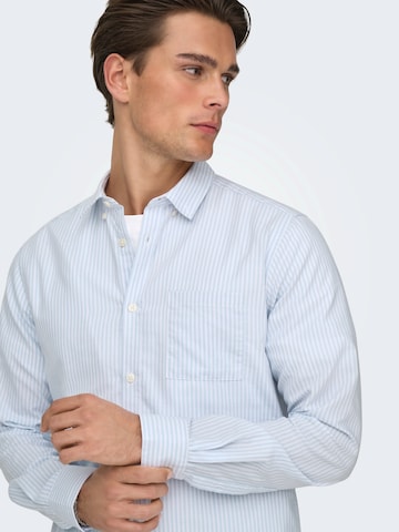 Only & Sons Slim Fit Paita 'ONSALVARO' värissä valkoinen