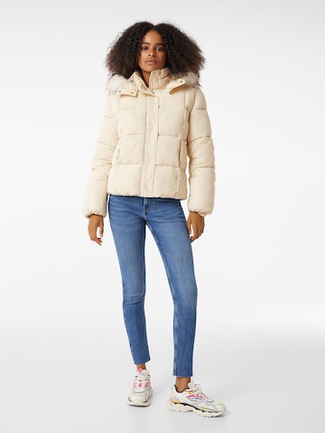 Bershka Winter Jacket in Beige