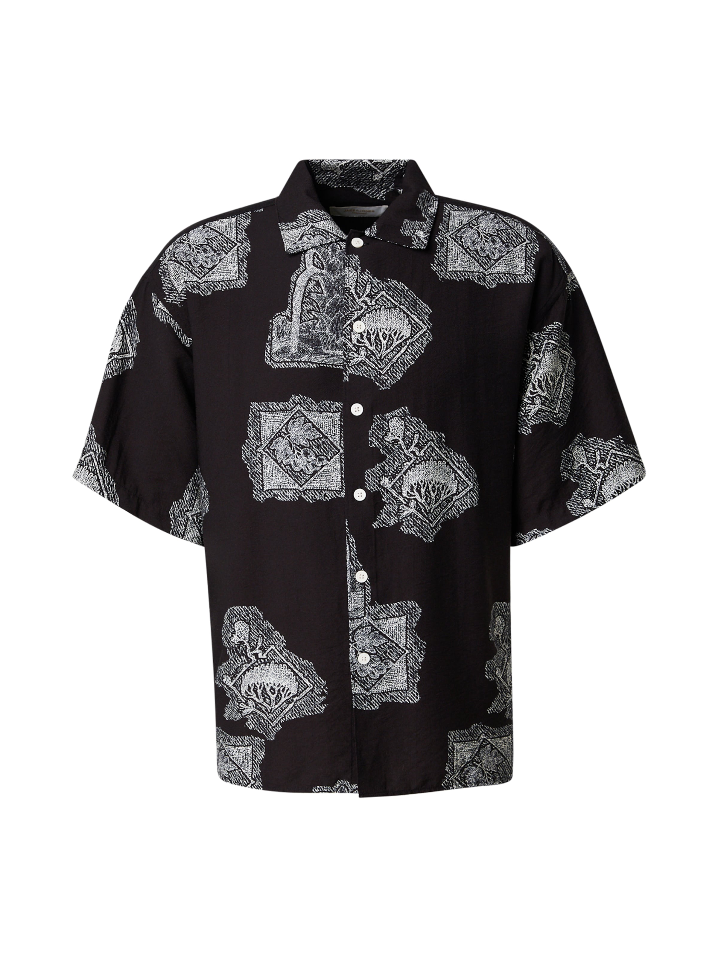 JACK & JONES Comfort Fit Πουκάμισο 'JORGRAMERCY' σε μαύρο: μπροστά