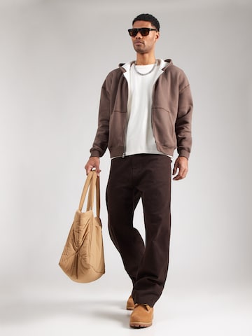 HOLLISTER Zip-Up Hoodie in Brown