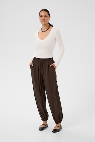 Kaffe Barrel Trousers 'KAAlberta' in Brown