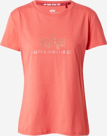 Tricou de la ALPHA INDUSTRIES pe roșu: față