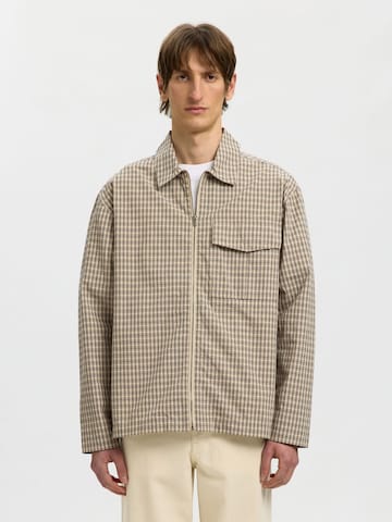 SELECTED Regular Fit Jacke in Grau: Vorderseite