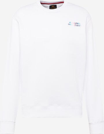 Sweat-shirt 'Holographic' ALPHA INDUSTRIES en blanc : devant