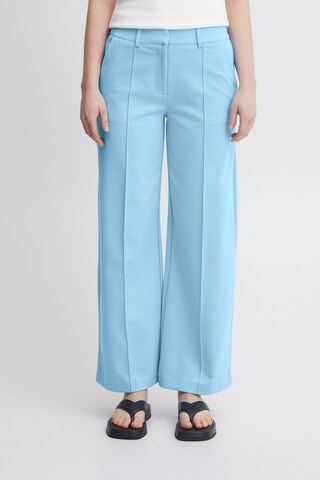 Wide leg Pantaloni con piega frontale 'Kate' di ICHI in blu: frontale