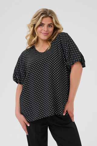 KAFFE CURVE Bluse 'Gina' i sort: forside