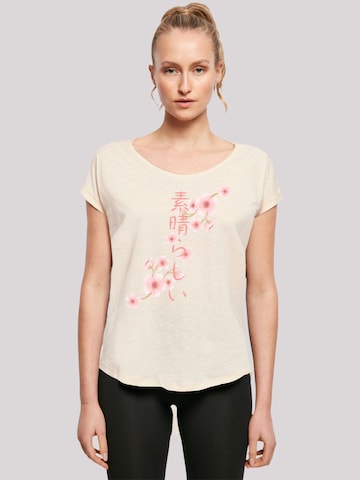 F4NT4STIC Shirt 'Kirschblüten Asien' in Beige: predná strana