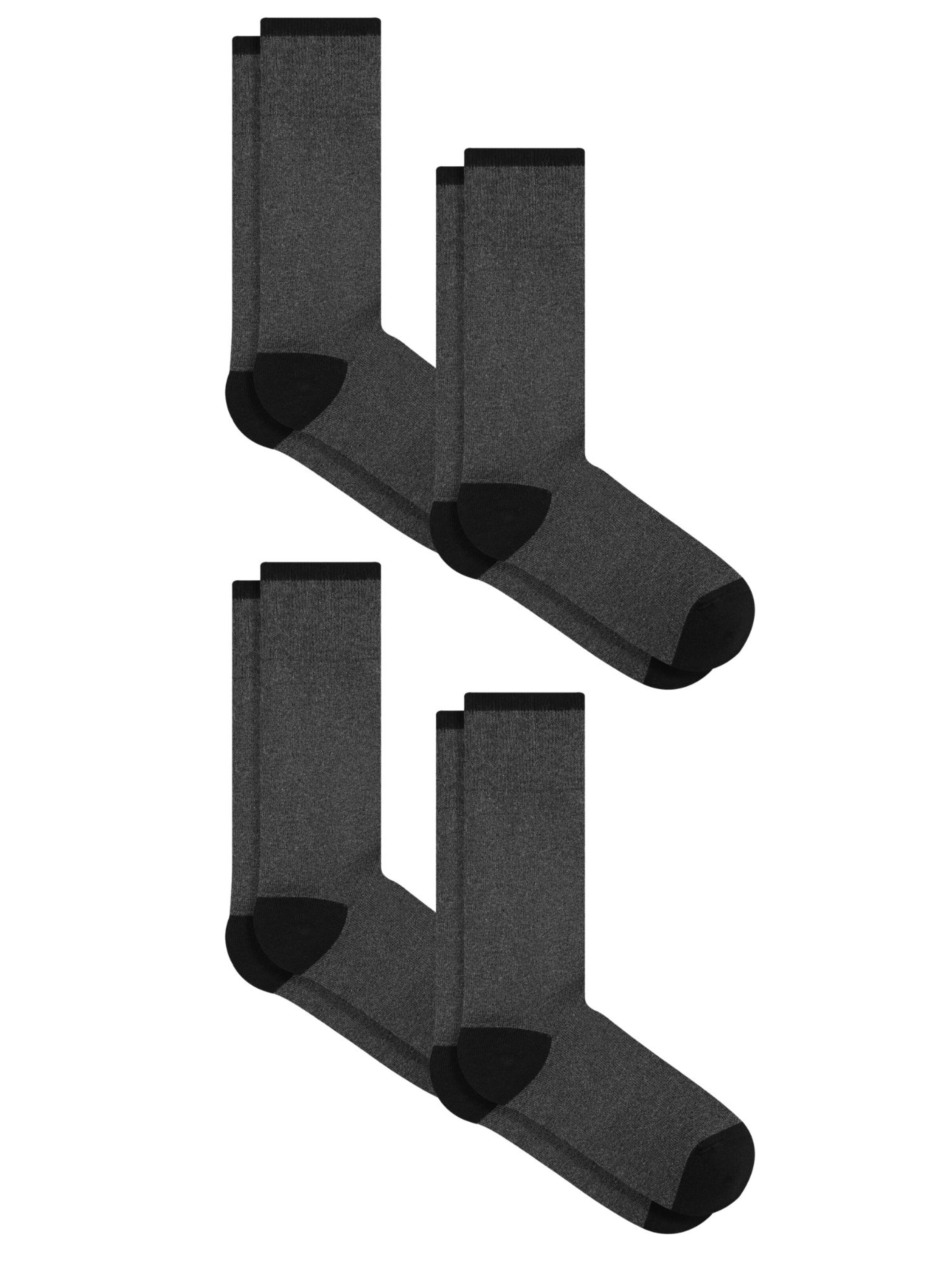 Albero Natur Socken 'Bio-Baumwoll-Frotteesocken Unisex – 4er Pack'‌‌‌‌‌‌‌‌‌ in Grau: Vorderseite