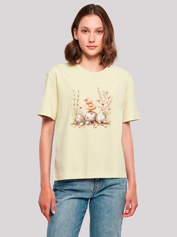 T-shirt 'Ostern Küken Ei Blumen' F4NT4STIC en jaune : devant
