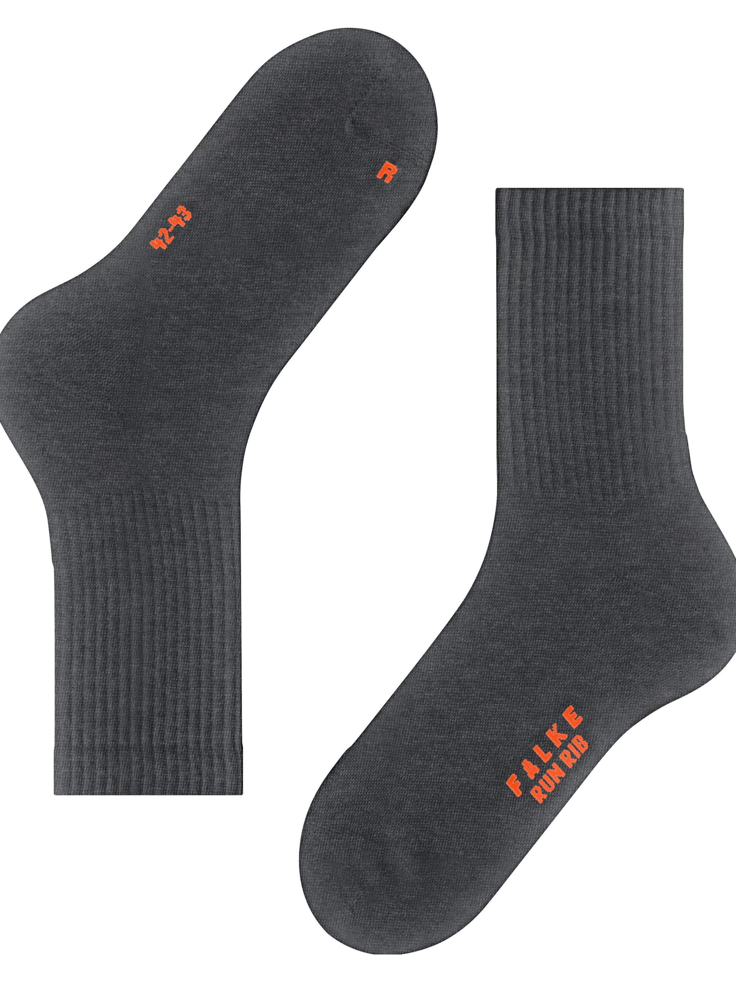 FALKE Socks 'Run Rib Crew' in Grey