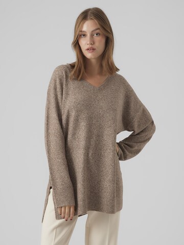 VERO MODA Sweater 'DOFFY' in Brown: front