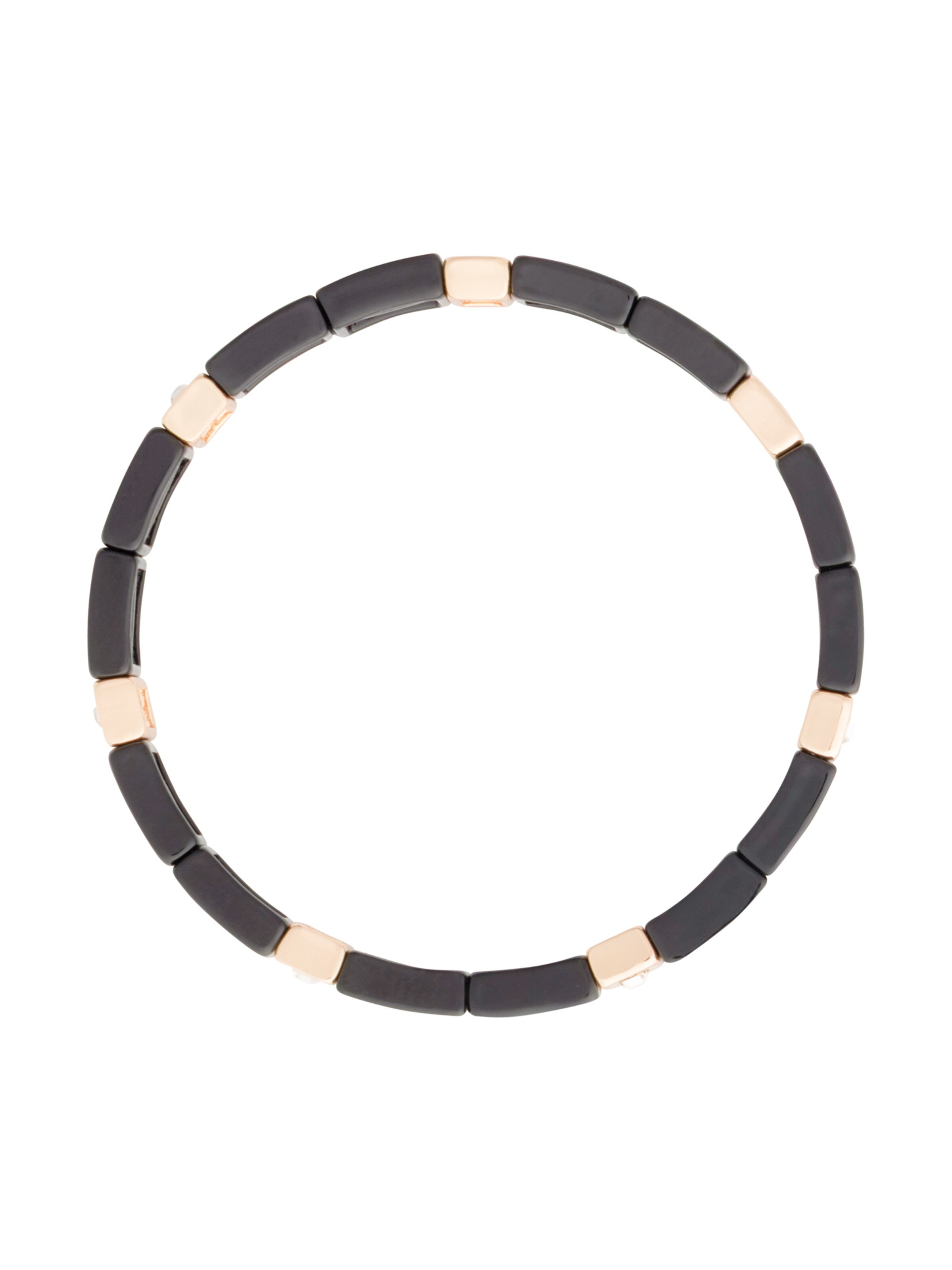 A&C Oslo – Nordic Design Jewellery Bracelet 'Enamel Tiles Crystal Line' in Black: front