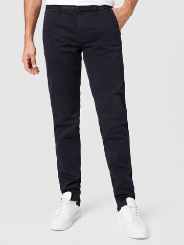 Coupe slim Pantalon chino 'Taber' BOSS en noir : devant