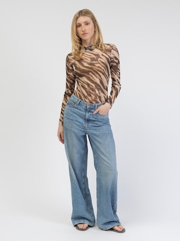BROKE + SCHÖN Shirtbody 'Body mit Tigerprint'‌ in Beige