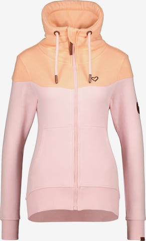 Alife and Kickin Zip-Up Hoodie 'ValenaAK' in Pink: front