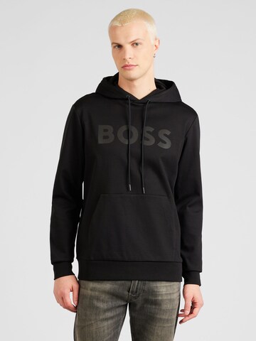 BOSS Sweatshirt 'Soody Mirror' in Black: front