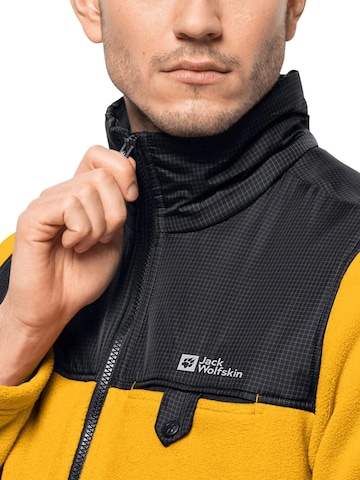 JACK WOLFSKIN Funktionele fleece-jas 'Jack Wolfskin Dna Grizzly Fleece FZ M' in Geel