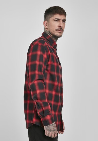 Urban Classics Comfort fit Button Up Shirt in Red