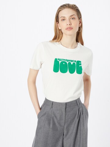 T-shirt 'Yes Love' Thinking MU en blanc : devant