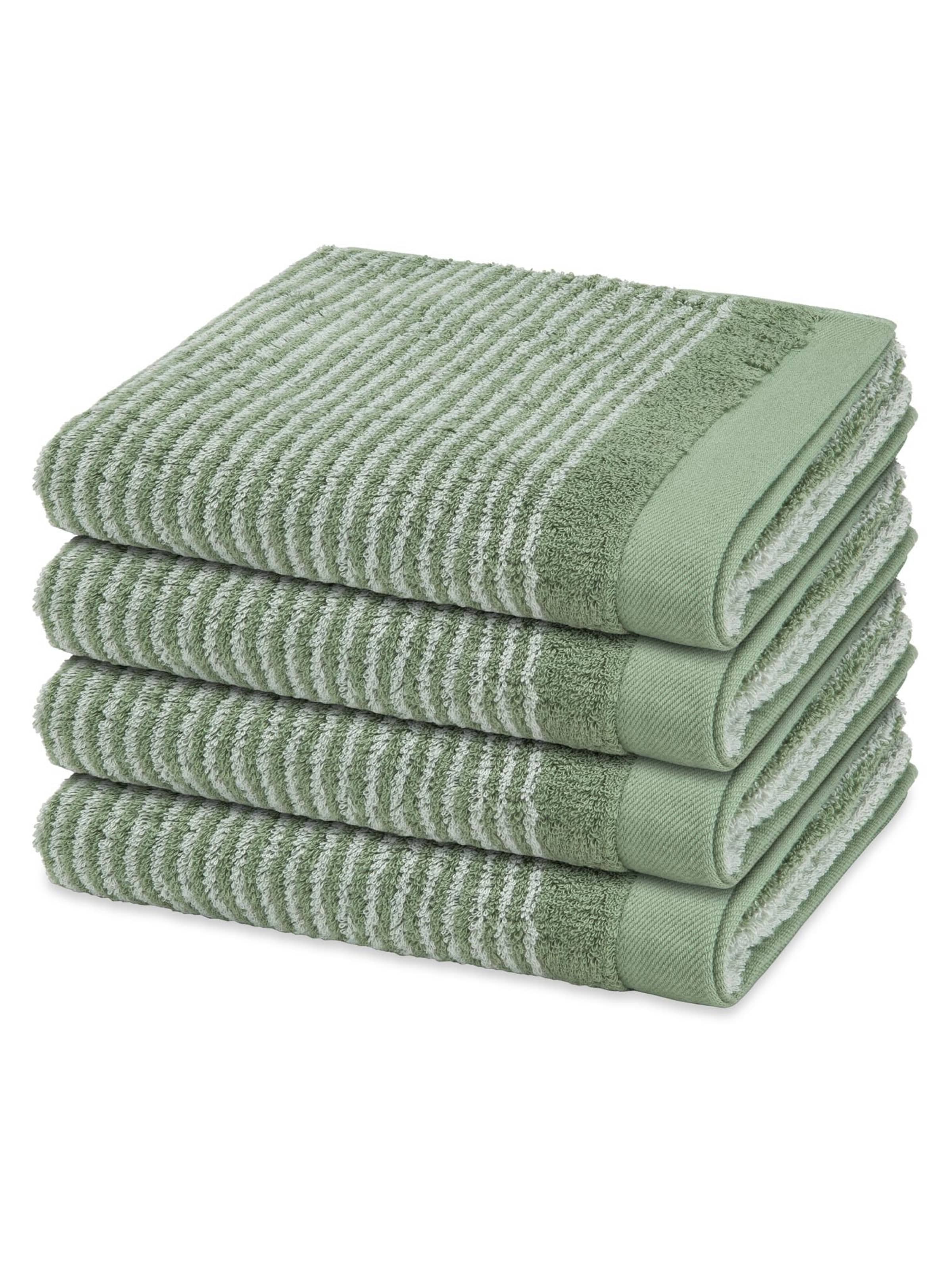 ROSS Towel 'Stripes' in Green: front
