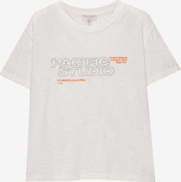 T-shirt Pull&Bear en blanc : devant