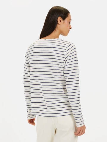 CAMEL ACTIVE Gestreiftes Langarmshirt aus reiner Baumwolle in Weiß
