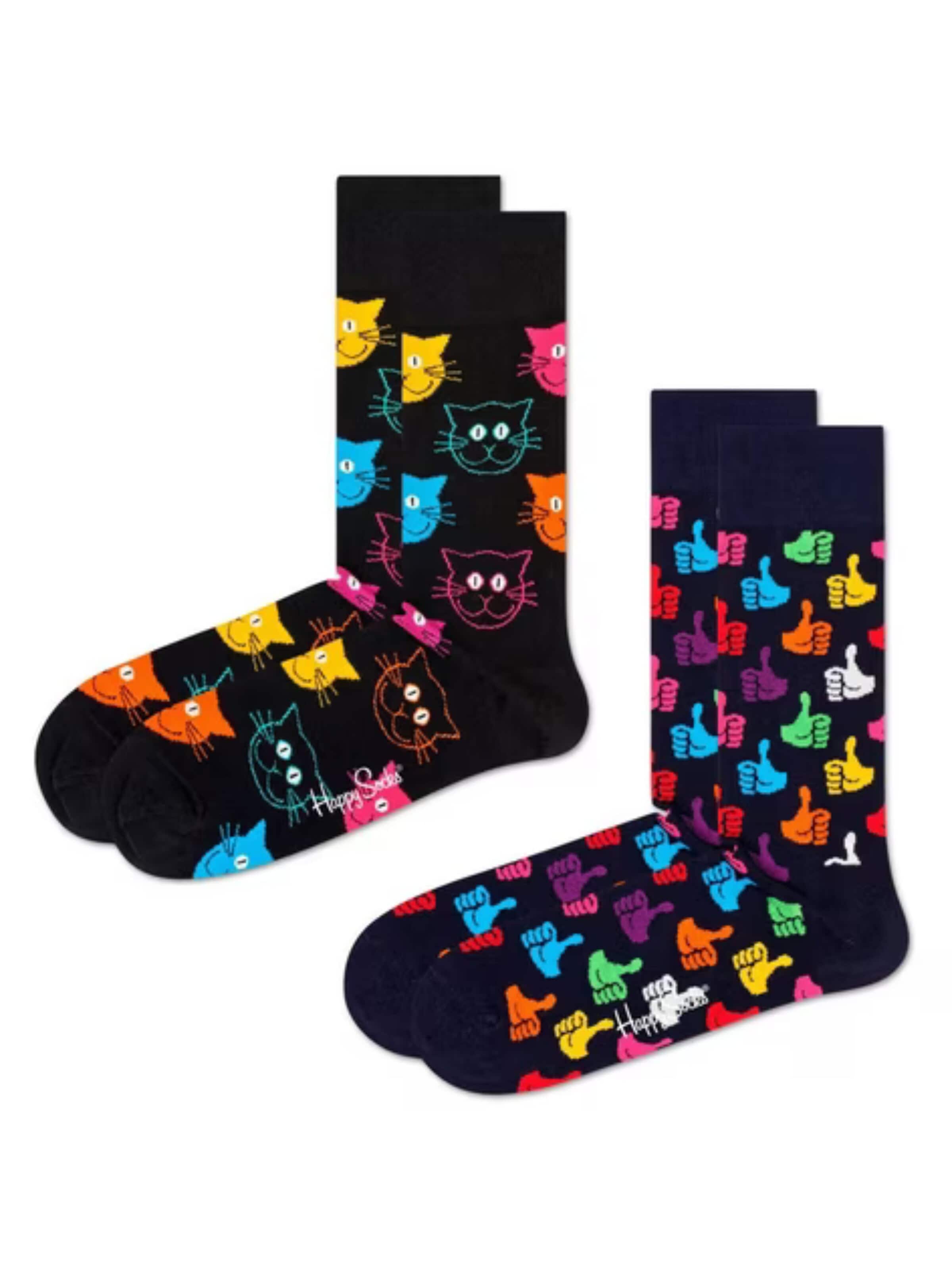 Happy Socks Socks '2er Pack - CLASSIC CAT Socks' in Mixed colors: front