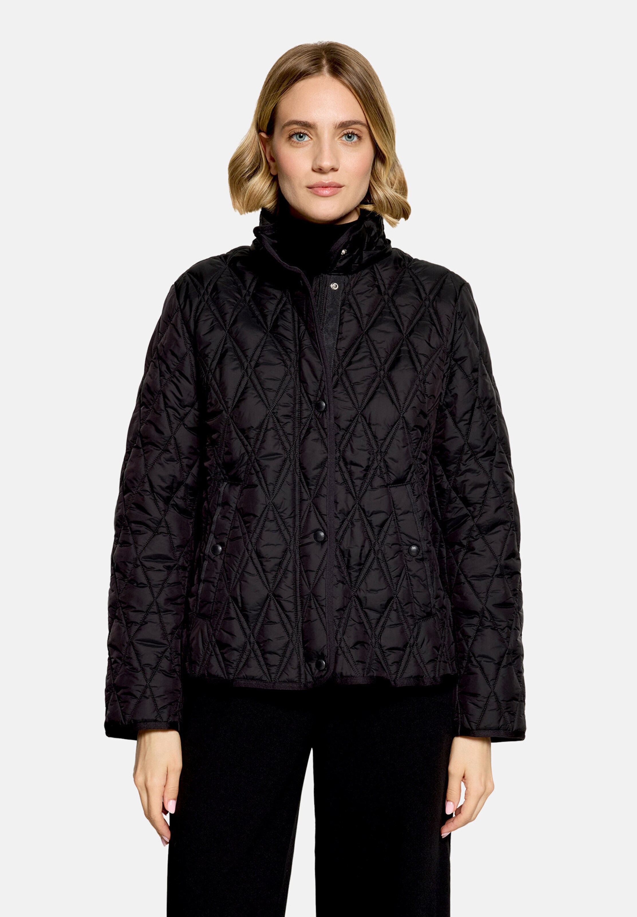 Betty Barclay Outdoorjacke mit abnehmbarer Kapuze in Schwarz: Vorderseite