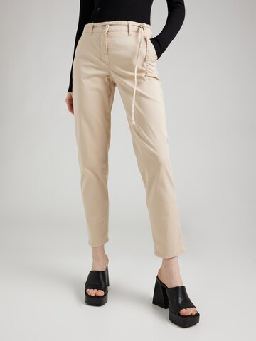 GERRY WEBER Slim fit Chino trousers in Beige: front