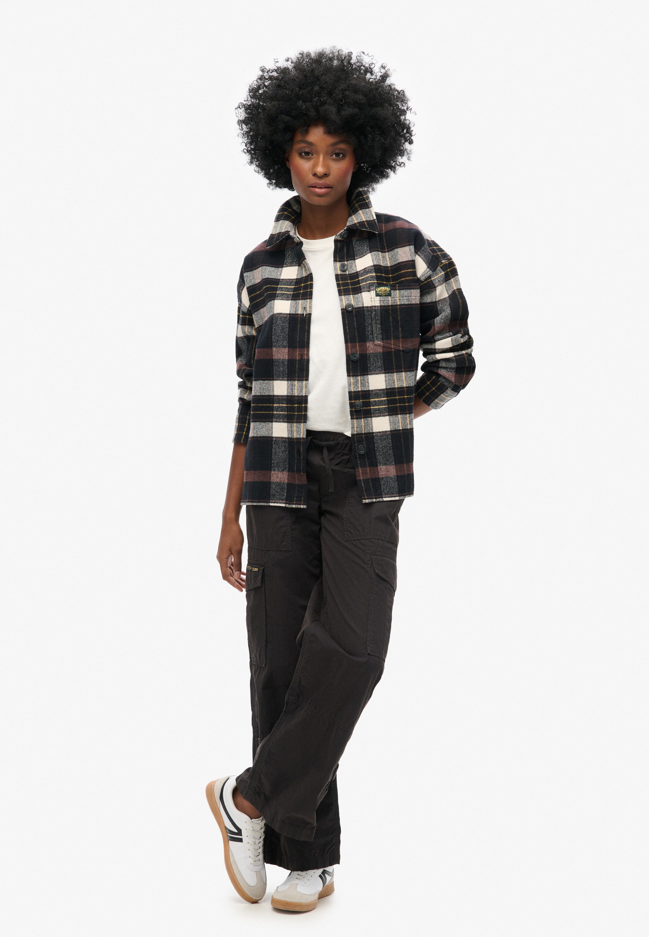 Superdry Wide leg Cargobroek in Zwart