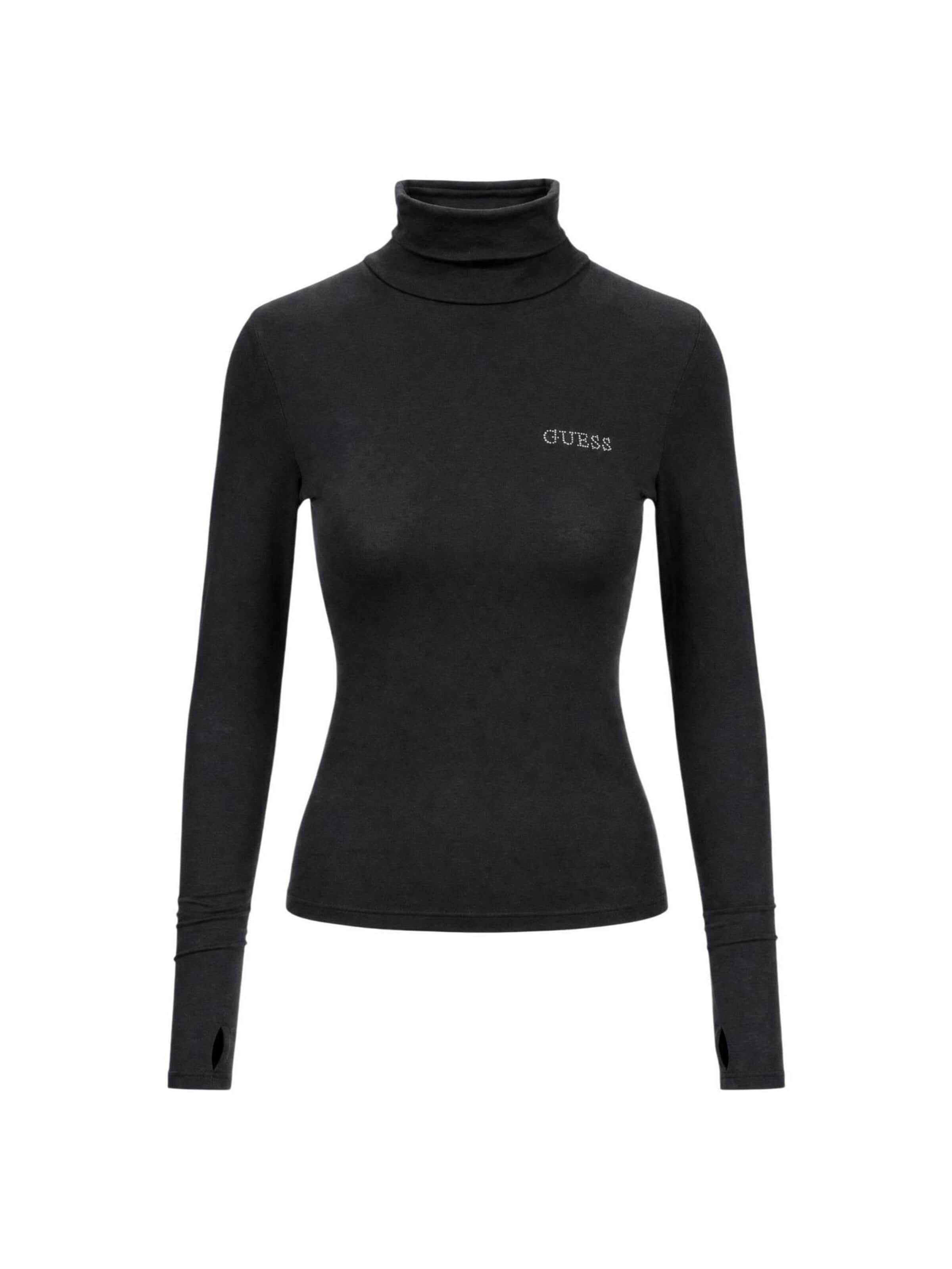 Top 'GRETA HIGH NECK LS K V6BP11 K6907' di GUESS in nero: frontale