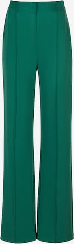 Basler Regular Pleated Pants in Green: front