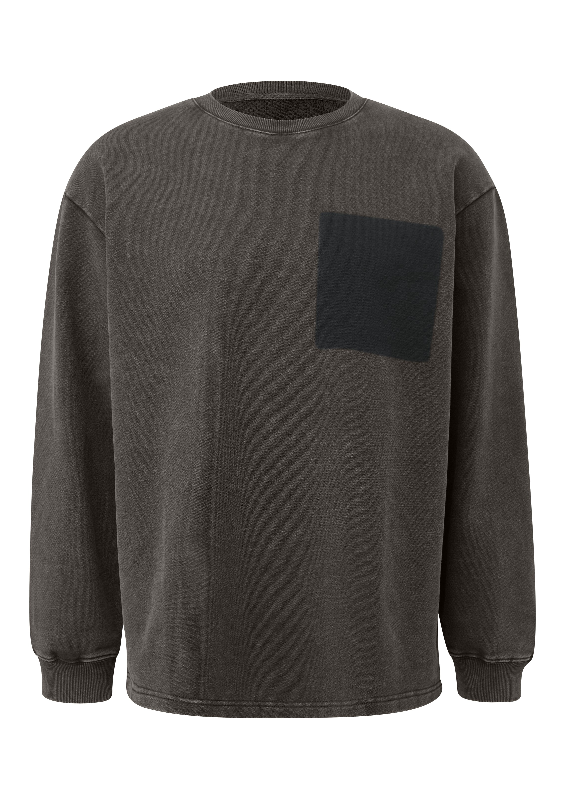 Sweat-shirt QS en marron : devant