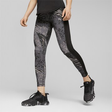 PUMA Skinny Workout Pants in Black: front