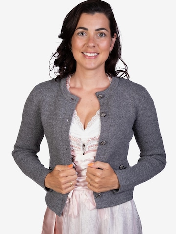 Trachtl Knitted costume cardigan 'Rosi' in Grey: front