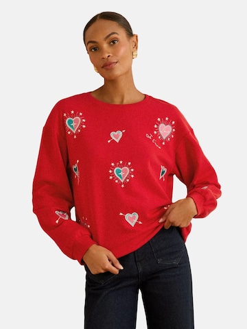 sarkans love & roses Sportisks džemperis: no priekšpuses