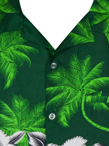 King Kameha Shirt 'Flower Chest' in Grün