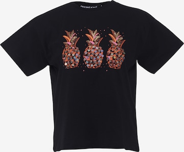 FRESHLIONS Shirt 'Ananas' in Zwart: voorkant