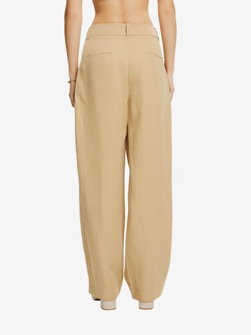 ESPRIT Wide leg Pleat-Front Pants in Beige