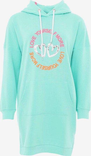 Zwillingsherz Klänning 'Love Yourself More' i mint / orange / rosa / silver, Produktvy