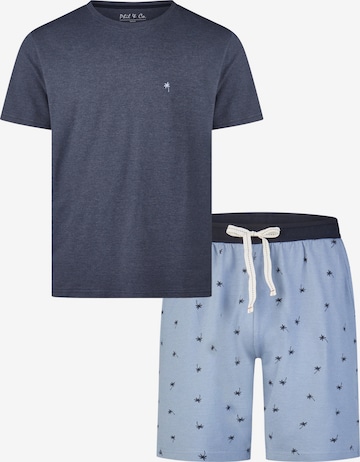 Phil & Co. Berlin Pajama short 'Phil & Co Heren Shortama Korte Pyjama Set' in Blue: front