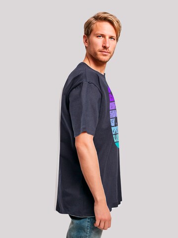 F4NT4STIC Shirt 'Retro Alien Weltraum Sonnenuntergang' in Blauw